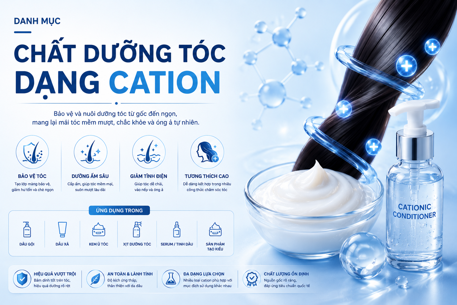 Chất dưỡng tóc dạng cation